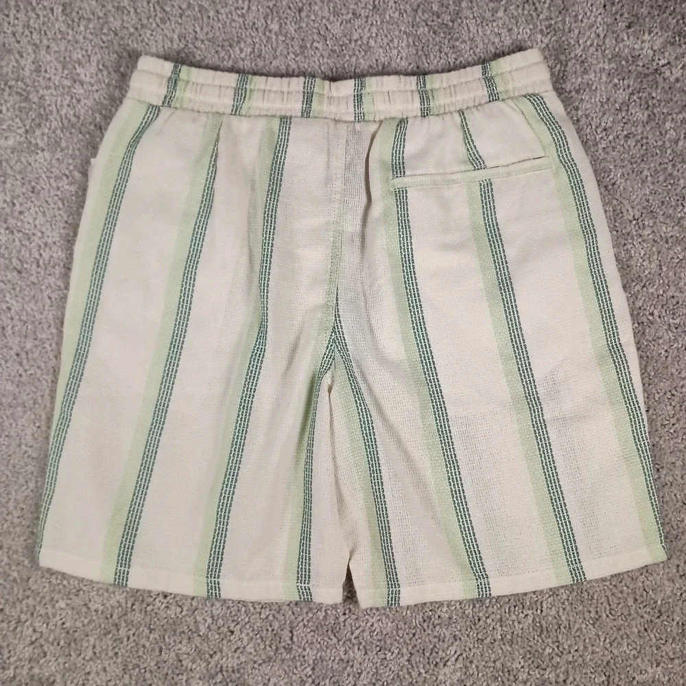 New Malibu by Drill Clothing Co. Striped Linen-Look Beach Shorts Mens Large NWT